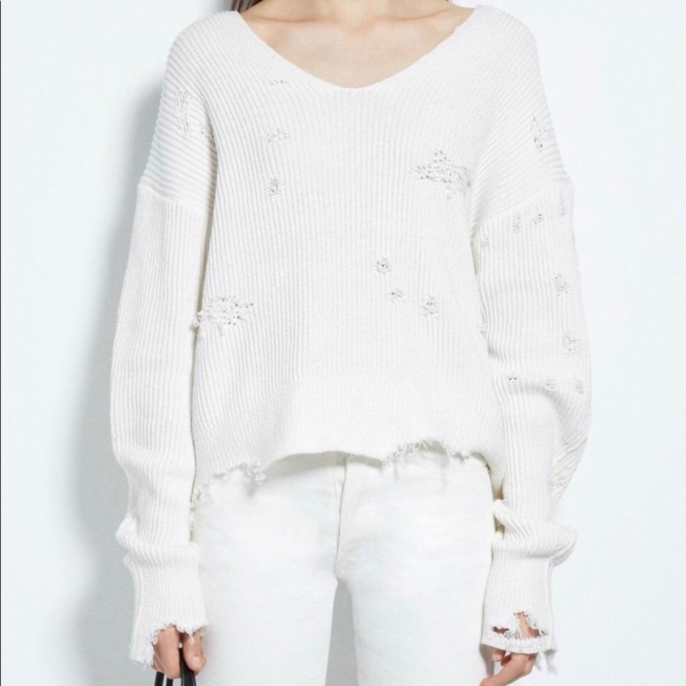Helmut Lang Distressed Sweater